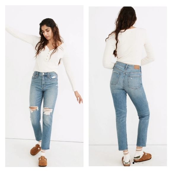Madewell The Perfect Vintage Jean Distressed Light Wash - Picture 1 of 7